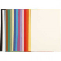 Frans karton, A4 210x297 mm,  160 gr, diverse kleuren, 16div vellen [HOB-21648]