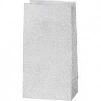 Papieren zakken, h: 17 cm, afm 6x9 cm, zilver, 8stuks, 120 gr [HOB-23137]