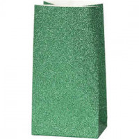 Papieren zakken , h: 17 cm, afm 6x9 cm, groen, 8stuks, 150 gr [HOB-23138]