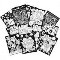 Velour plaatjes, afm 25x19 cm, 16stuks [HOB-23351]