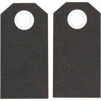 Cadeaulabels, zwart, afm 6x3 cm,  250 gr, 20stuks [HOB-234002]