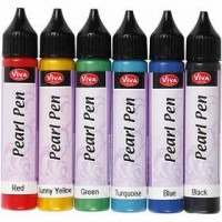 Parel Pen, standaardkleuren, 6x25ml [HOB-25210]