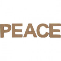 Decoratiewoord, PEACE, afm 17,5 cm, dikte 5,5 cm, 1set [HOB-26364]