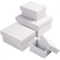 Rechthoekige dozen, afm 5x7,5+7x9,5 cm, afm 8,5x11,5+11x14 cm, wit, 4stuks, h: 3,5+4,5+5,5+6,5 cm [HOB-264050]
