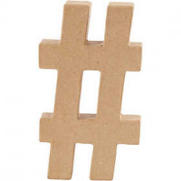 Symbool, #, h: 20,5 cm, dikte 2,5 cm, 1stuk [HOB-26590]