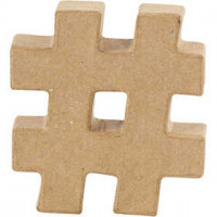Symbool, #, h: 10 cm, dikte 1,7 cm, 1stuk [HOB-26591]
