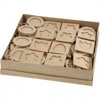 Hangende foto lijsten, rond en bloem, afm 8x8 cm, 60stuks [HOB-26786]