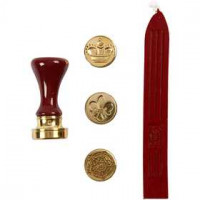 Zegel set, d: 18 mm, zeilen, bloem, Franse lelie, 1set [HOB-27021]