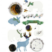 3D stickers, h: 10-40 mm, b: 15-60 mm, poolsfeer, 11stuks, dikte 7 mm [HOB-27696]