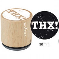 Houten stempel, d: 30 mm, h: 35 mm, THX! , 1stuk [HOB-32335]