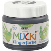 Vingerverf, zwart, 150ml [HOB-34763]
