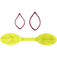 3D Silicone vorm met uitstekers, afm 28x48 mm, blad, 1stuk [HOB-37140]