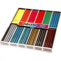 Colortime kleurpotloden, vulling: 4 mm, diverse kleuren, Neon+Metallic, 144stuks [HOB-38088]