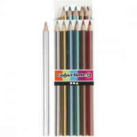 Colortime kleurpotloden, vulling: 4 mm, metallic kleuren, 6stuks [HOB-38091]