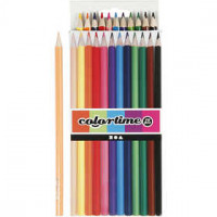 Colortime kleurpotloden, vulling: 3 mm, diverse kleuren, basis, 12stuks [HOB-38093]