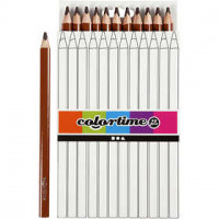 Colortime Kleurpotloden, vulling: 5 mm, bruin, Jumbo, 12stuks [HOB-38180]