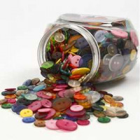 Knopen mix, d: 12+18+20 mm, diverse kleuren, 800stuks [HOB-40381]