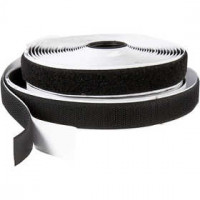 Klitteband haak en lussluiting, b: 20 mm, zwart, Zelfklevend, 5m [HOB-41021]