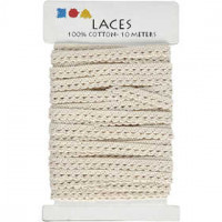Gehaakt Kanten lint, b: 10 mm, off-white, 10m [HOB-41094]