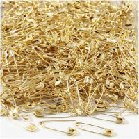 Veiligheidsspelden, l: 22 mm, dikte 0,6 mm, goud, 500stuks [HOB-41133]