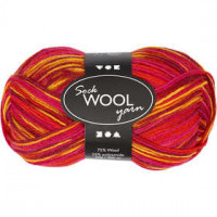 Sokkengaren, l: 200 m, rood/oranje harmonie, 50gr [HOB-41321]