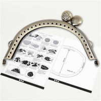 Portemonnee gesp kit, afm 8 cm, geborsteld messing, 1stuk [HOB-41355]