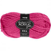 Fantasia acrylgaren, l: 35 m, neon roze, maxi, 50gr [HOB-421861]