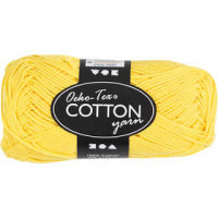 Cotton Yarn, L: 170 m, 8/4, 50 g, yellow [HOB-431040]