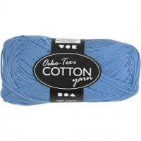 Cotton Yarn, L: 170 m, 8/4, 50 g, blue [HOB-431110]