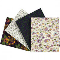 Patchwork stof, afm 45x55 cm,  100 g/m2, paars, 4stuks [HOB-44173]