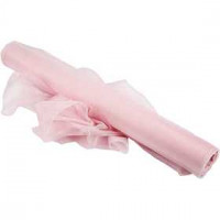 Organza stof, b: 50 cm, lichtroze, glans, 10m [HOB-44652]