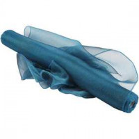 Organza stof, b: 50 cm, turquoise, glans, 10m [HOB-44657]