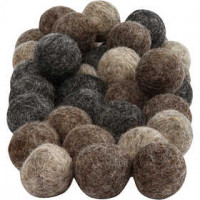 Wol kralen, d: 20 mm, natuurlijke harmonie, 64stuks [HOB-45109]
