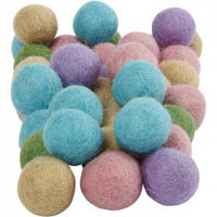 Wol kralen, d: 20 mm, pastel harmonie, 64stuks [HOB-45135]