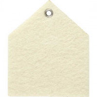 Vilt vorm, afm 6,5x7,5 cm, dikte 3 mm, off-white, Huis, 5stuks [HOB-45245]