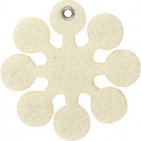 Vilt vorm, afm 7x7 cm, dikte 3 mm, off-white, Sneeuwvlok, 5stuks [HOB-45246]