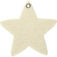 Vilt vorm, afm 9x8,5 cm, dikte 3 mm, off-white, Ster, 5stuks [HOB-45248]