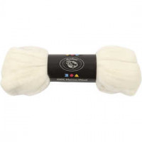 Merino wol,  21 micron, off-white, Zuid-Afrika, 100gr [HOB-46010]