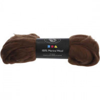 Merino wol,  21 micron, bruin, Zuid-Afrika, 100gr [HOB-46024]