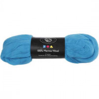 Merino wol,  21 micron, turquoise, South Africa, 100gr [HOB-46033]