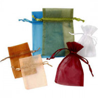 Organza zakjes, afm 7x10 cm, afm 10x15 cm, diverse kleuren, 30stuks [HOB-47423]