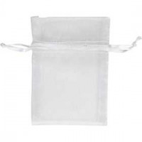 Organza zakjes, wit, afm 7x10 cm, 10stuks [HOB-47428]