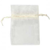 Organza zakjes, off-white, afm 7x10 cm, 10stuks [HOB-47429]
