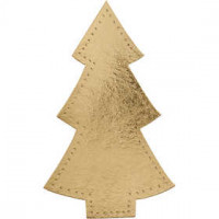 Kerstboom, h: 18 cm, b: 11 cm, goud, 4stuks [HOB-498771]