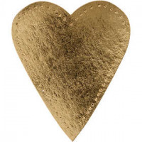 Hart, h: 12 cm, b: 10 cm, goud, 4stuks [HOB-498773]