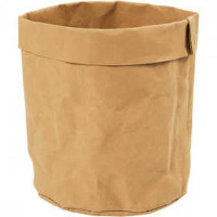 Faux Leather opslagzak, d: 11 cm, h: 12 , lichtbruin, 1stuk [HOB-49888]