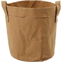 Faux Leather opslagzak, d: 19,5 cm, h: 20 , lichtbruin, 1stuk [HOB-49889]