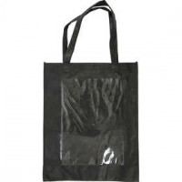 Tas met plastic voorkant, afm 42x34x12 cm, zwart, 1stuk [HOB-49982]