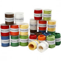 Papierkoord, diverse kleuren, 48x10m [HOB-50325]