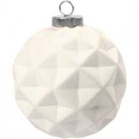 Terracotta ornamenten, rond, d: 8 cm, h: 9 cm, wit, 6stuks [HOB-50564]